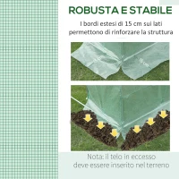 Outsunny Telo per Serra in PE con 6 Finestre, Porta Avvolgibile e Bordi Interrati, 3x2x2 m, Verde(m-5)