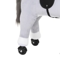 AIYAPLAY Cavalo de Brincar com Rodas, Sons de Cascos, Música, Pedais e Pegas, Estrutura em Metal, +3 Anos, 50 kg, Cinzento(m-9)