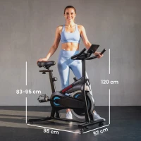 SPORTNOW Exercise Bike, Indoor Stationary Bike with Smart APP, 0-100% Magnetic Resistance, Adjustable Seat & Handlebars, Wheels(m-3)