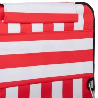 Outsunny Set 2 Lettini Spiaggia Pieghevoli con Schienale Regolabile a 5 Livelli e Borsa, Rosso(m-8)