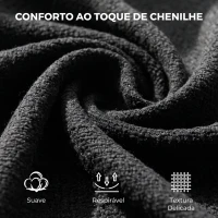 HOMCOM Cadeirão Individual em Chenille Acolchoado para Sala com Pés em Metal e Bolso Lateral, Preto(m-4)
