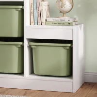 AIYAPLAY Scaffale Portagiocattoli a 3 Livelli con 6 Contenitori per Bambini da 3-8 Anni, 96x38.5x90cm, Verde(m-8)