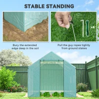 Outsunny Polyethylene Walk-in Polytunnel Greenhouse, 2 x 3(m), Green(m-7)