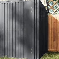Outsunny Copribidoni in Acciaio per 3 Cassonetti da 240L con 2 Porte e Coperchio, 233x105x118.5/133 cm, Grigio Scuro(m-9)