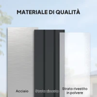 Outsunny Baule da Esterno da 400L in Acciaio Zincato con Serratura e 2 Chiavi 124x66x72 cm, Grigio Scuro(m-6)