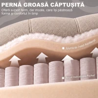 HOMCOM Fotoliu Electric cu Ridicare și Reclinare, Încălzire, Masaj, Efect In, 2 Telecomenzi, Crem(m-6)