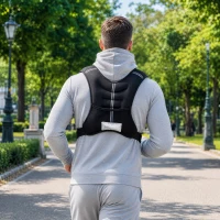 HOMCOM Vestă cu greutăți 8kg, respirabilă, cu buzunar pentru depozitare și bretele, din material Oxford, 40x35 cm, neagră(m-10)