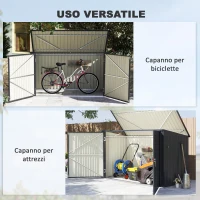 Outsunny Copribidoni in Acciaio per 3 Cassonetti da 240L con 2 Porte e Coperchio, 233x105x118.5/133 cm, Grigio Scuro(m-4)