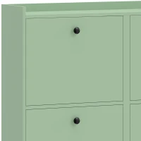 HOMCOM Zapatero Recibidor Entrada con 4 Cajones Abatibles y Estante Abierto Estantes Ajustables Encimera hasta 16 Pares Verde(m-12)
