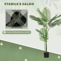 HOMCOM Pianta Finta Palma Areca Alta 150 cm per Interni con Vaso, Decorazione per Casa e Ufficio, Verde(m-7)