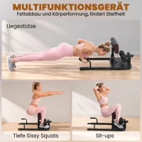 HOMCOM Beentrainer squats buik billen trainer sissy squat verstelbaar rolbaar(m-4)