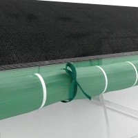 Outsunny Serre Tunnel de Jardin 12㎡, Filet Pare-soleil, Parois Latérales Enroulables, 2 Portes, 8 Fenêtres, 400x300x198cm, Vert(m-13)