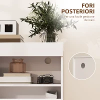 HOMCOM Credenza Moderna Bassa con Ante Ammortizzate e Apertura a Pressione, Ripiani Regolabili, Bianco(m-7)