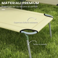Outsunny Set 2 Sdraio da Giardino Pieghevoli con Schienale e Tettuccio Regolabili, 187x58x36 cm, Beige(m-7)
