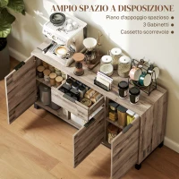 HOMCOM Credenza Buffet in stile Industriale con Cassetto e 3 Armadietti, in Legno Marrone, 120x36.5x70 cm(m-4)