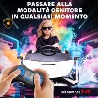 HOMCOM Macchina Elettrica per Bambini 3-5 Anni Lamborghini 12V con Telecomando e Velocità 3-5km/h, Bianco(m-5)