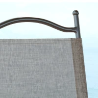 Outsunny Set 2 Sedie Pieghevoli da Giardino con Braccioli e Seduta in Tessuto Traspirante, Marrone(m-8)