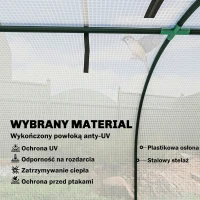 Outsunny Szklarnia, zimowa szklarnia foliowa z drzwiami na zamek błyskawiczny 395 x 100 x 80 cm, biały(m-4)
