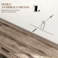 HOMCOM Credenza Buffet in stile Industriale con Cassetto e 3 Armadietti, in Legno Marrone, 120x36.5x70 cm(m-6)