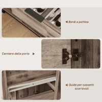 HOMCOM Credenza Buffet in stile Industriale con Cassetto e 3 Armadietti, in Legno Marrone, 120x36.5x70 cm(m-7)