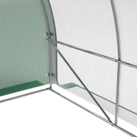 Outsunny Serre Tunnel de Jardin 12㎡, Filet Pare-soleil, Parois Latérales Enroulables, 2 Portes, 8 Fenêtres, 400x300x198cm, Vert(m-12)