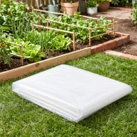 Outsunny Bâche pour Serre, Bâche Plastique Transparente 8 x 10 m, Imperméable, Résistante aux UV, PE 150g/m², Transparent(m-2)