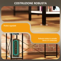 HOMCOM Scrivania Angolare con Presa Elettrica e USB, Scaffale e Supporto per Monitor, Bianco e Nero(m-7)