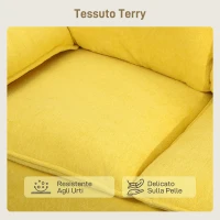 HOMCOM Divano 2 Posti Moderno con Cuscini e Rivestimento in Tessuto Spugna, 130x77x84 cm, Giallo(m-7)