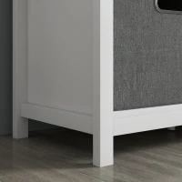 HOMCOM Panca Scarpiera con Ripiano Regolabile a 3 Livelli e 2 Cassetti, in Truciolato, 105x35x47 cm, Bianca e Grigia(m-9)