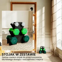 SPORTNOW Dumbbell Set with Storage Rack, Set of 6 Weights Pair for Home Gym Fitness Training Weight Lifting Exercise, 2 x 1kg, 2 x 3kg, 2 x 5kg(m-5)