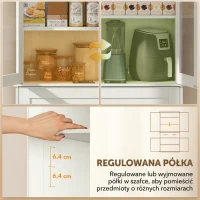 HOMCOM Wolnostojący kredens kuchenny, 5-stopniowa szafka do przechowywania z regulowanymi półkami i szufladą, do salonu, jadalni(m-6)