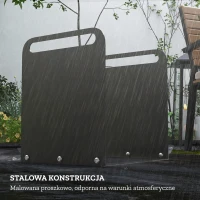 Outsunny Stojak na drewno kominkowe, 2 uchwyty, rama stalowa, do 30kg, 36x30x36cm, Czarny(m-5)