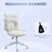 Fotel biurowy obrotowy, regulowana wysokość, biały plusz(m-4)