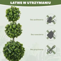HOMCOM Zestaw 2 Sztucznych Buxusów Duży 100cm, Sztuczne Rośliny w Doniczce, Drzewko Sztuczne Jak Prawdziwe do Salonu Sypialni Biura Ogrodu Nowoczesna Dekoracja Prezent(m-6)