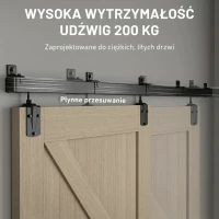 HOMCOM Zestaw do drzwi przesuwnych 244 cm, czarny, dla drzwi pojedynczych(m-4)