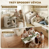 HOMCOM Stół Jadalniany Składany z Miejscem do Przechowywania dla 2-4 Osób, Stół do Małych Pomieszczeń, Jadalnia, 160 x 60 x 75 cm, Biały(m-4)