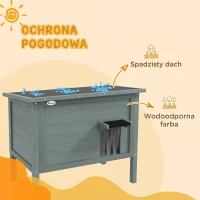 Drewniany domek dla kota, izolowana, z zasłoną drzwiową(m-6)