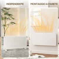 HOMCOM Riscaldatore a Convezione 2000W a Temperatura Regolabile con Telecomando e Timer, 87x21.5x44.5 cm, Bianco(m-7)