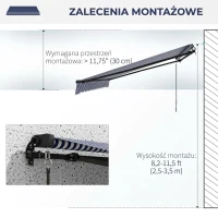 Markiza tarasowa 400x300cm z korbką, UV30+, odporna na słońce(m-7)