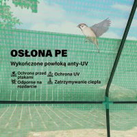 Outsunny Mini-Szklarnia, odporna na warunki atmosferyczne, z oknami zwijanymi, 240 cm x 90 cm x 90 cm, Zielona(m-4)