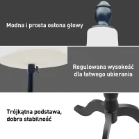 HOMCOM Tors Manekina, Manekin, Manekin Krawiecki, Pianka, Drewno, Metal, Biały(m-5)