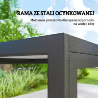 Outsunny Zestaw mebli ogrodowych komplet wypoczynkowy 150 x 80 cm stół z 6 oddychającymi krzesłami wygląd drewna stalowy stelaż Czarny(m-7)