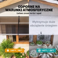 Outsunny Zadaszenie do drzwi/fenestrów, odporne na warunki atmosferyczne, brązowe, aluminiowe wsporniki/poliwęglan, 303x96x27 cm, czarne(m-6)