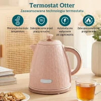 HOMCOM Zestaw czajnika i tostera, 1,7 l 2200W szybkogotujący czajnik z automatycznym wyłączaniem i toster na dwie kromki chleba z szufladą na okruchy, różowy(m-5)