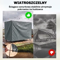 Outsunny Pokrowiec na huśtawkę 3-osobową, Wodoodporny, Tkanina Oxford, 220 x 125 x 172 cm, Szary(m-6)