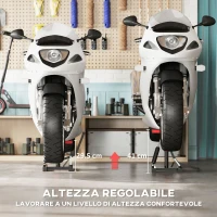 HOMCOM Cavalletto Alzamoto in Acciaio Capacità 150kg, Altezza Regolabile e Piano Antiscivolo, Rosso(m-5)