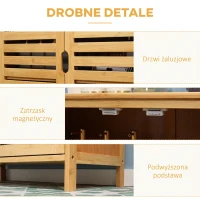 Szafka łazienkowa kleankin, 2 drzwi lamelowe, 2 półki, naturalna(m-6)
