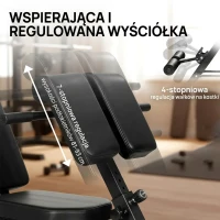 SPORTNOW Wielofunkcyjna ławka treningowa, regulowana ławka skośna i płaska z 6-stopniowym oparciem, 3-stopniowym siedziskiem, czarna(m-6)