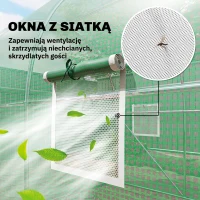 Outsunny Szklarnia 3 x 2 x 2 m tunel foliowy z zamykanymi drzwiami na zawiasach, 6 zwijanych okien z siatką, wspornikami(m-4)