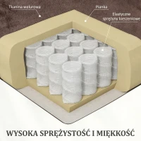 HOMCOM Fotel z funkcją pomocy przy wstawaniu, masażu i podgrzewania lędźwi, Fotel relaksacyjny z pilotami i bocznymi kieszeniami, Brązowy(m-6)
